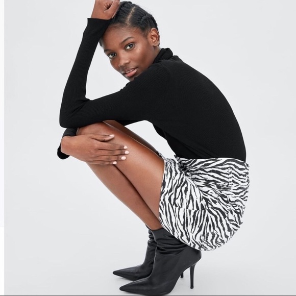 NWT Zara Zébra Mini Jeans Skirt - Picture 2 of 7